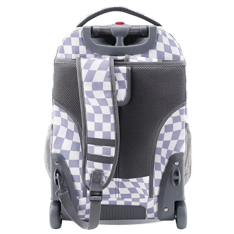 Sundance Laptop Rolling Backpack (20 Inch) in Lavender Checkers