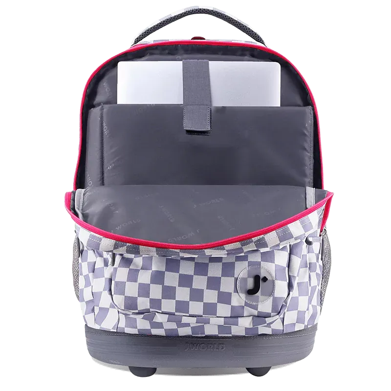 Sundance Laptop Rolling Backpack (20 Inch) in Lavender Checkers