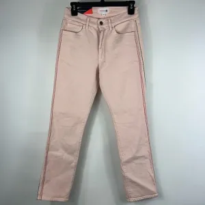 Sundry Womens Slim Skinny Jeans Pink Red Leg Stripe Denim 5-Pocket 26 New