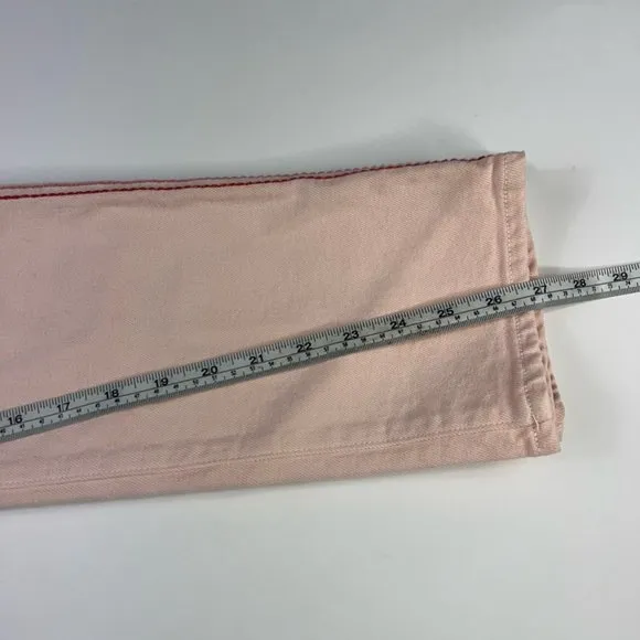 Sundry Womens Slim Skinny Jeans Pink Red Leg Stripe Denim 5-Pocket 26 New