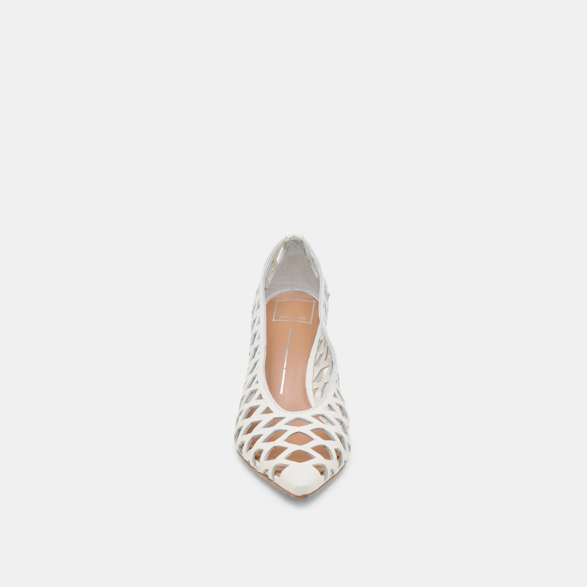 TANYA HEELS BONE WOVEN LEATHER