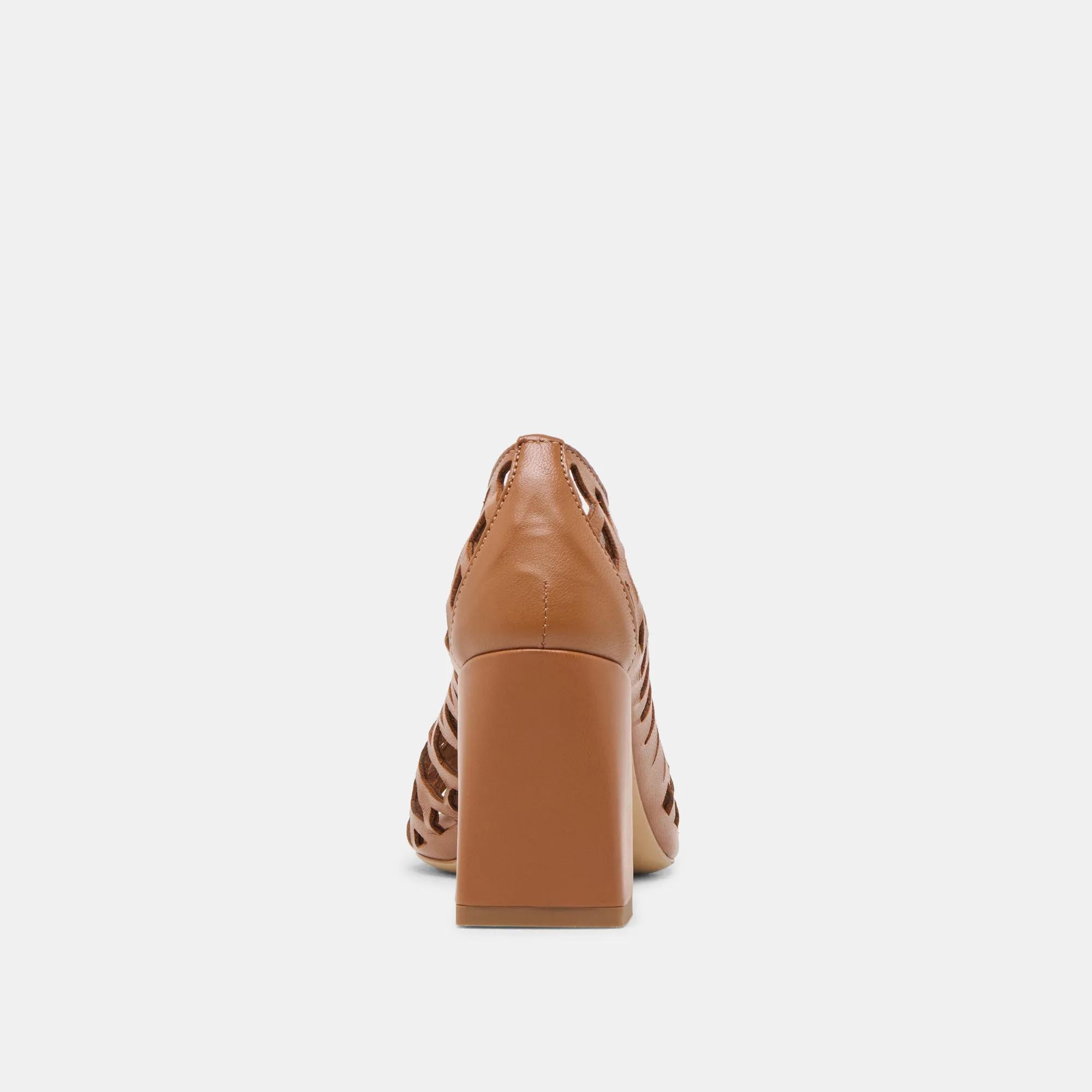 TANYA HEELS COGNAC WOVEN LEATHER