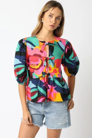 The Annie Puff Shoulder Floral Blouse