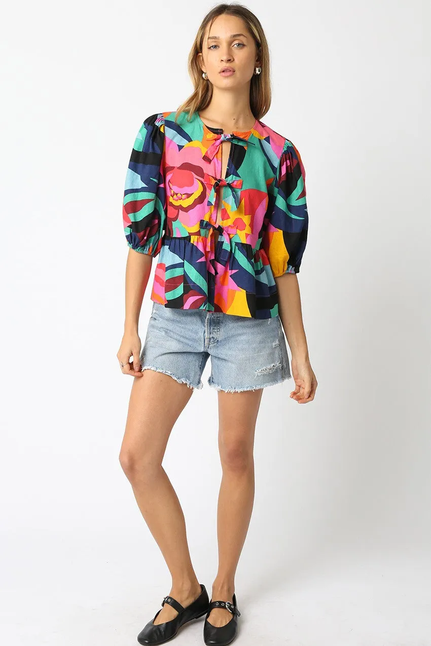 The Annie Puff Shoulder Floral Blouse
