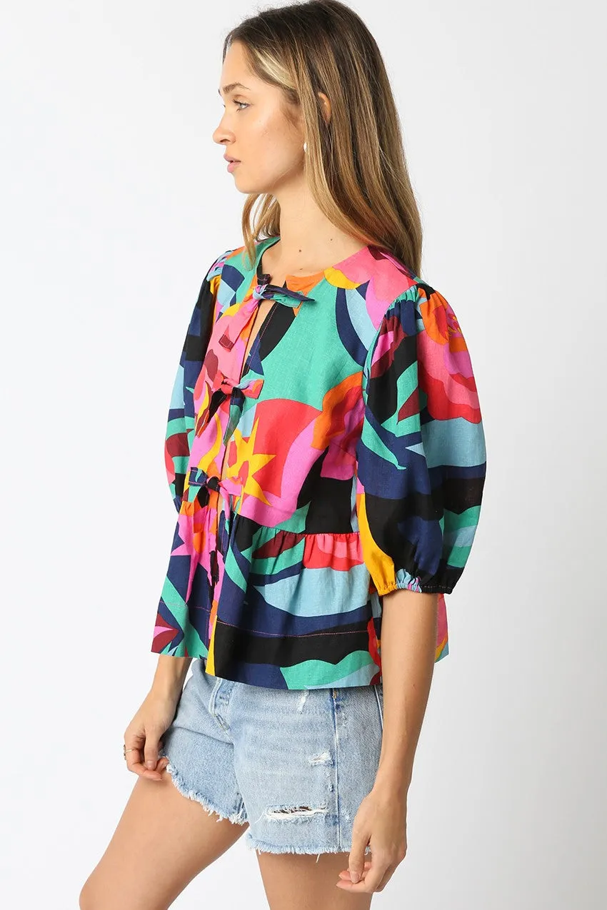 The Annie Puff Shoulder Floral Blouse