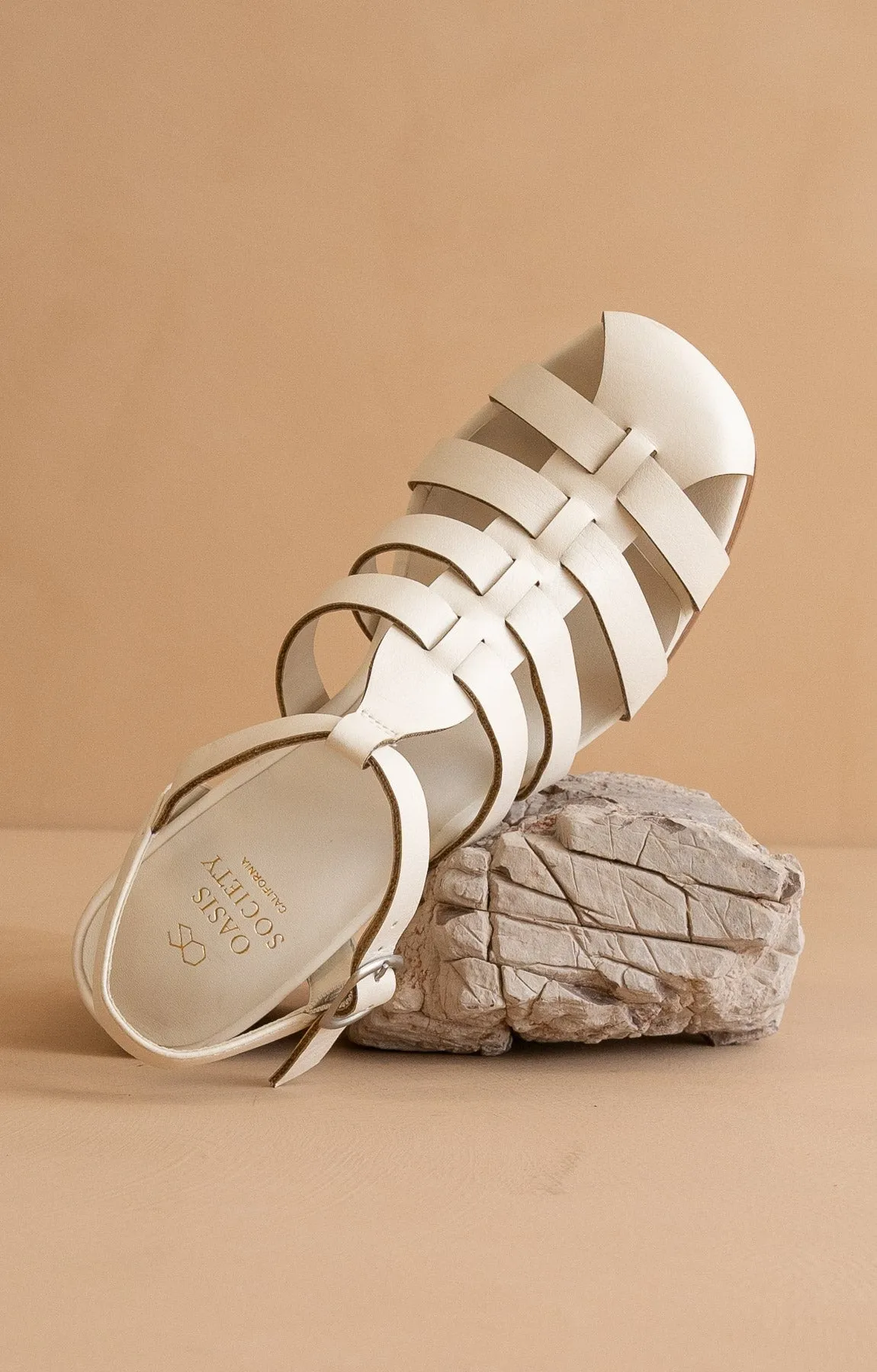 The Hailee | White  Gladiator Cage Platform Heels