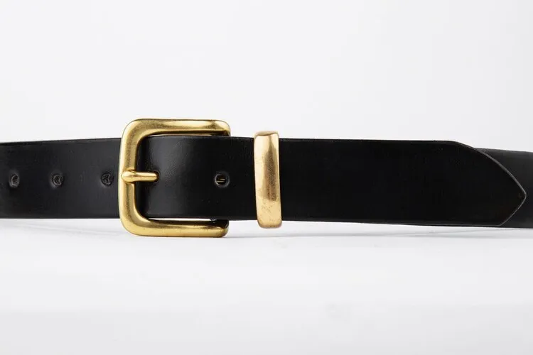 The Rathdowne Belt, Black - Brass