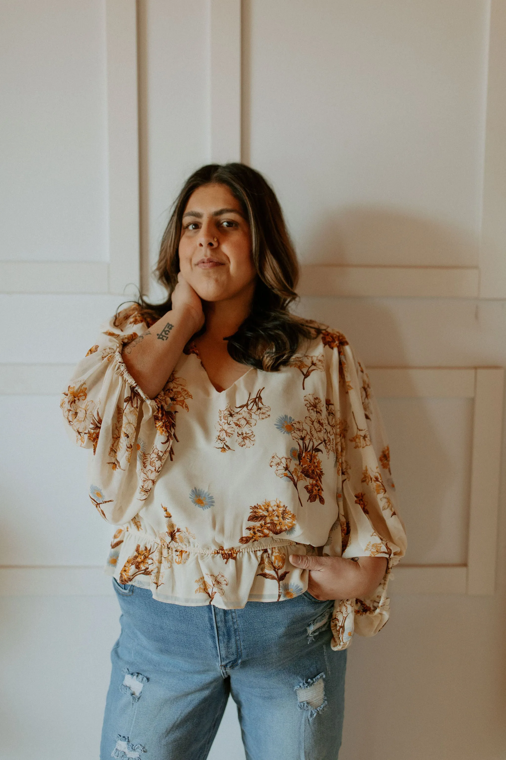 The Ruth Honey Blouse - PLUS