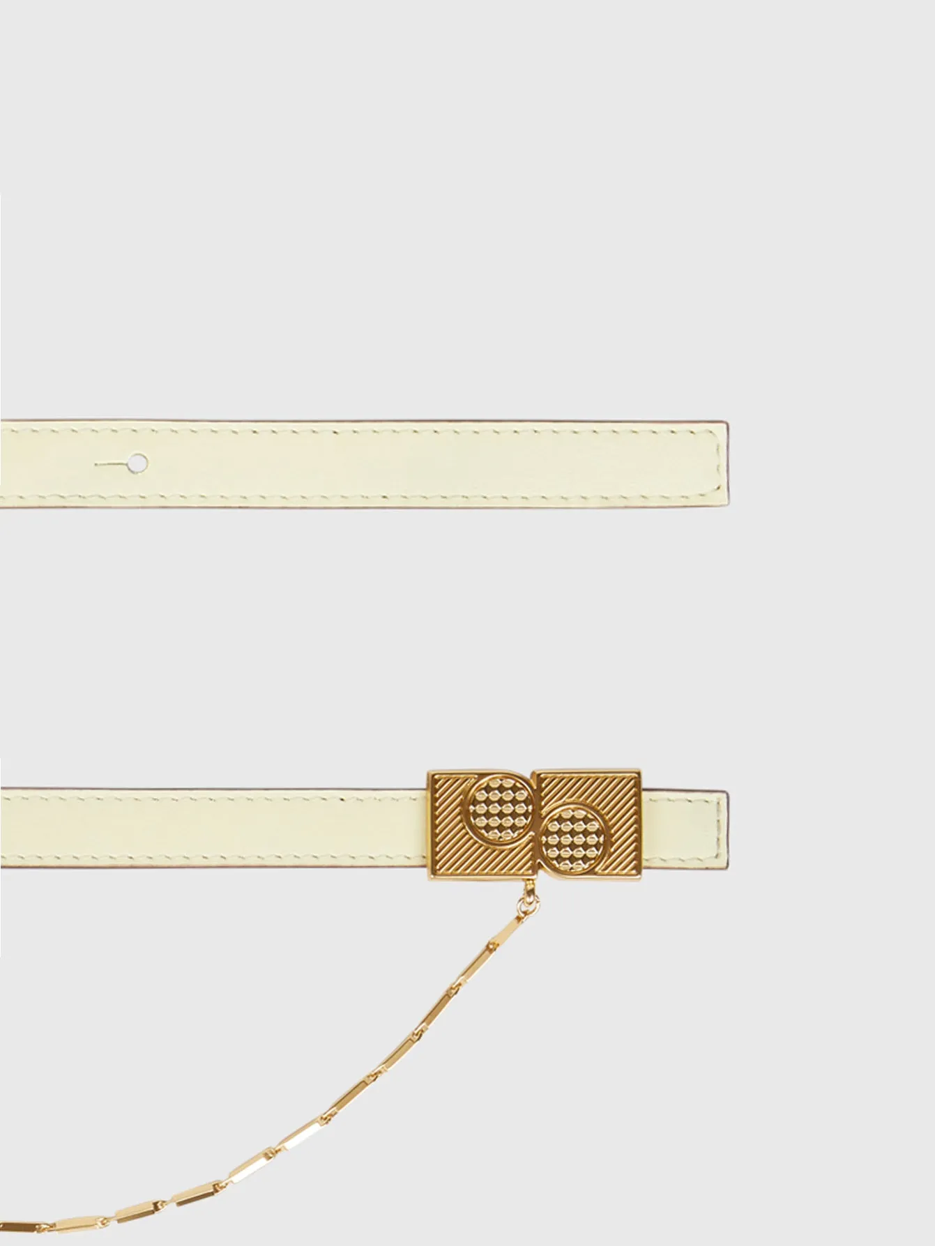 THIN BELT WITH SAFETY CHAIN IN PALE YELLOW