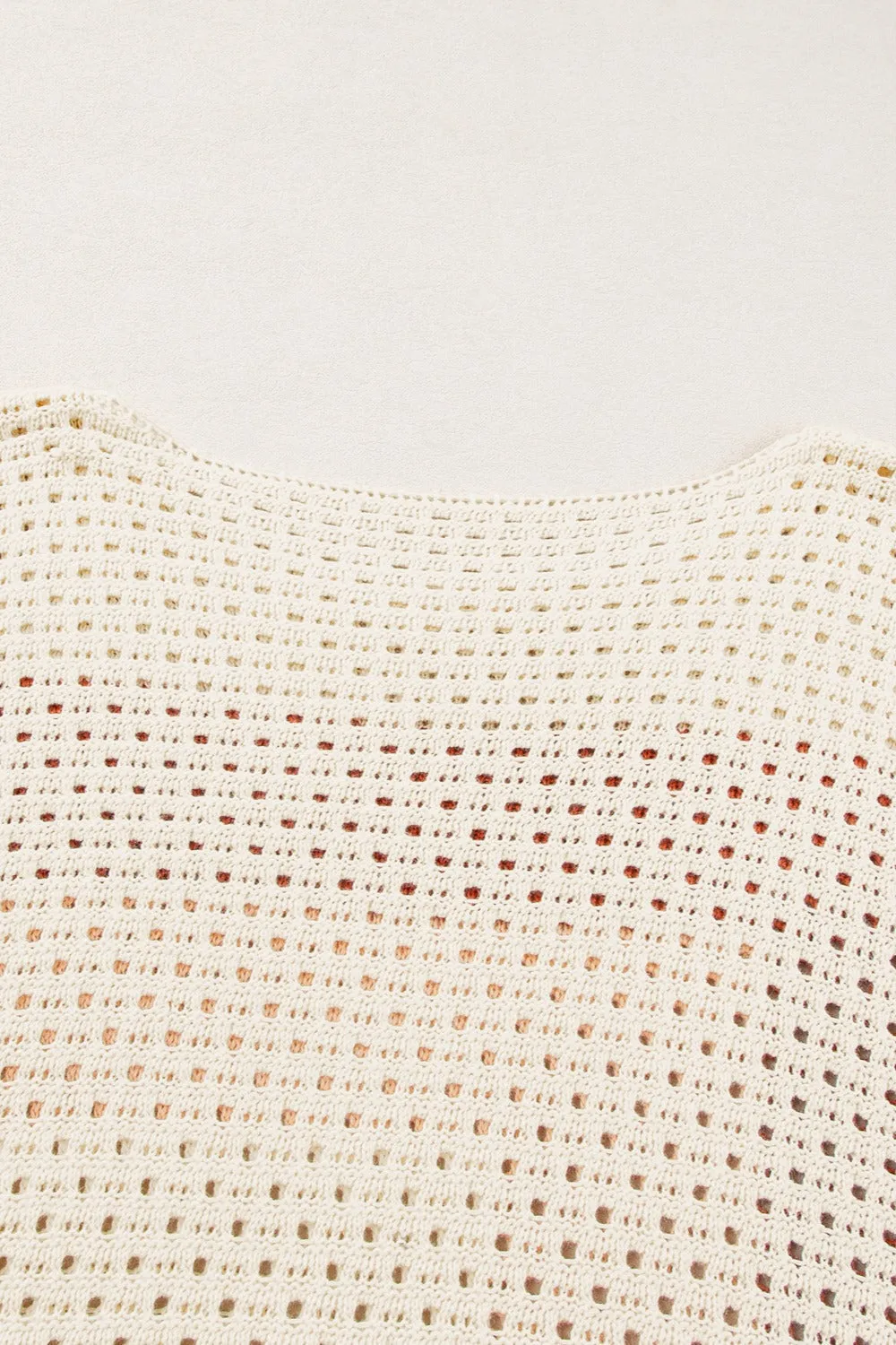 Thora Openwork Color Block Long Sleeve Knit Top