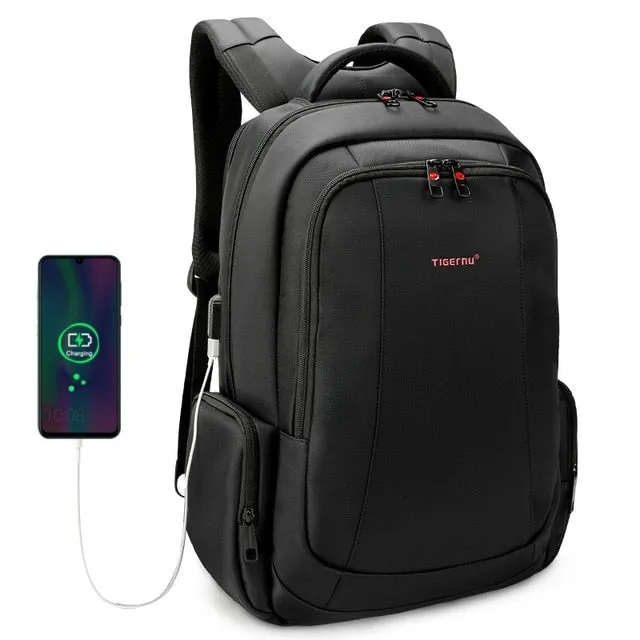 Tigernu Anti Theft Nylon 27L Men 15.6 inch Laptop Backpacks School Fashion Travel Backpacking Backpack Male Backpack For Laptop