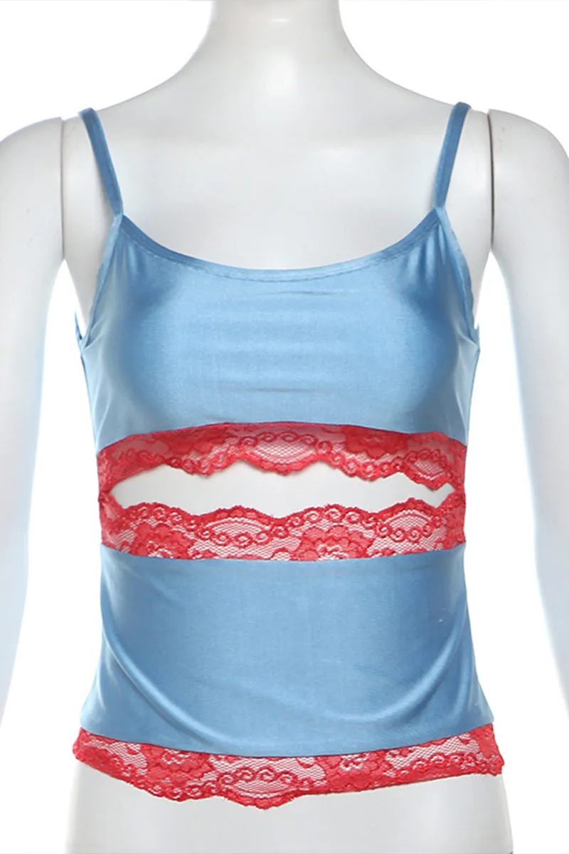 TL658 Lace Spliced Slim Fit Cami