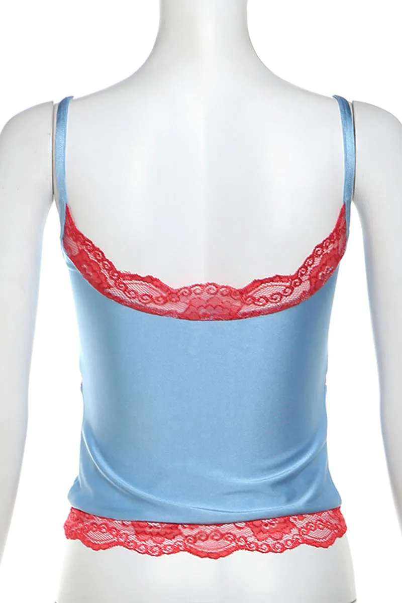 TL658 Lace Spliced Slim Fit Cami