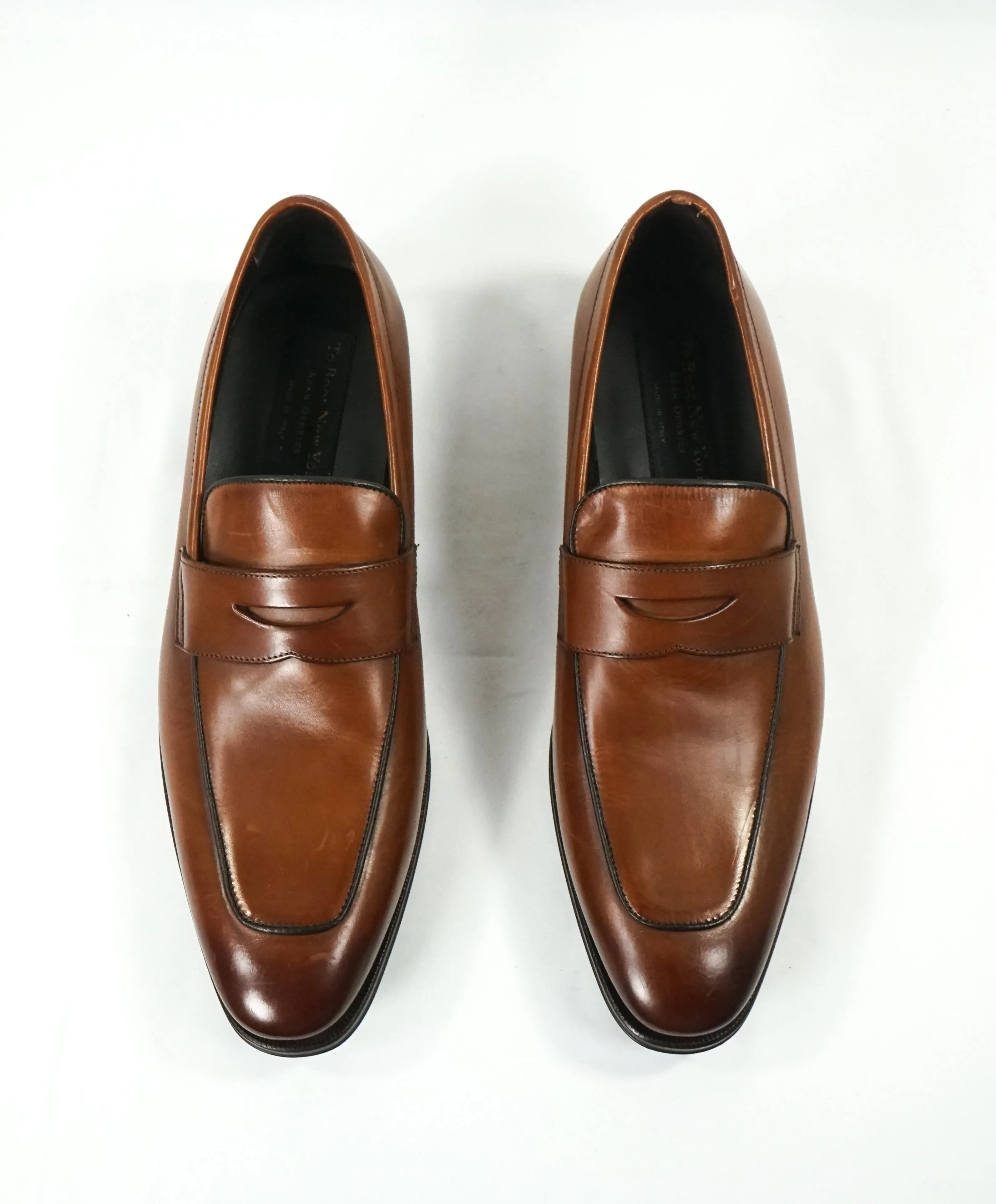 TO BOOT NEW YORK - “Dupont” Brown Premium Grade Leather Penny Loafers - 9.5