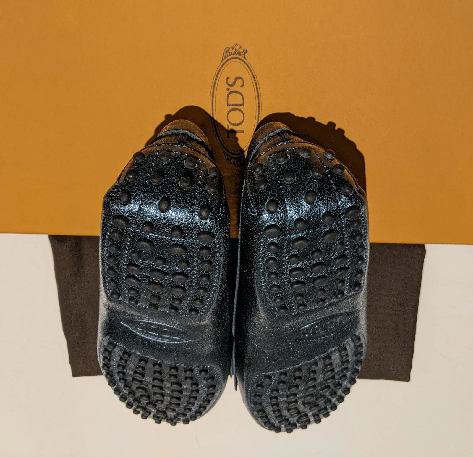 Tod's Metallic Blue Gommino Fringe Loafers Mec Navy Gommini new in box