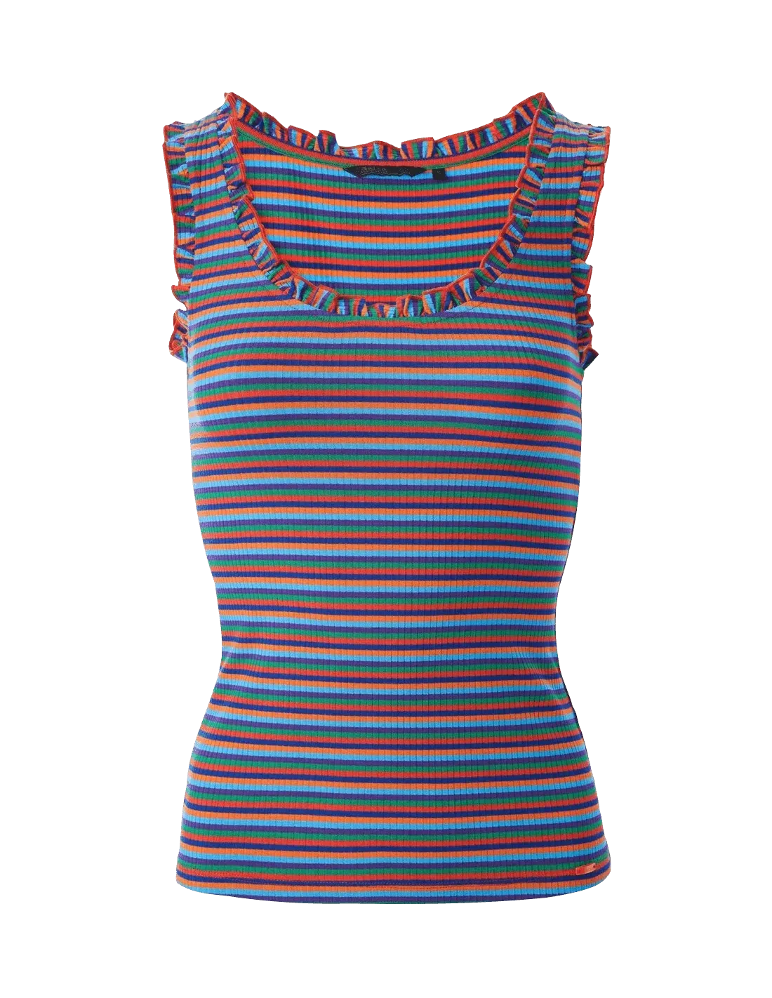 Top de tirantes de rayas multicolor