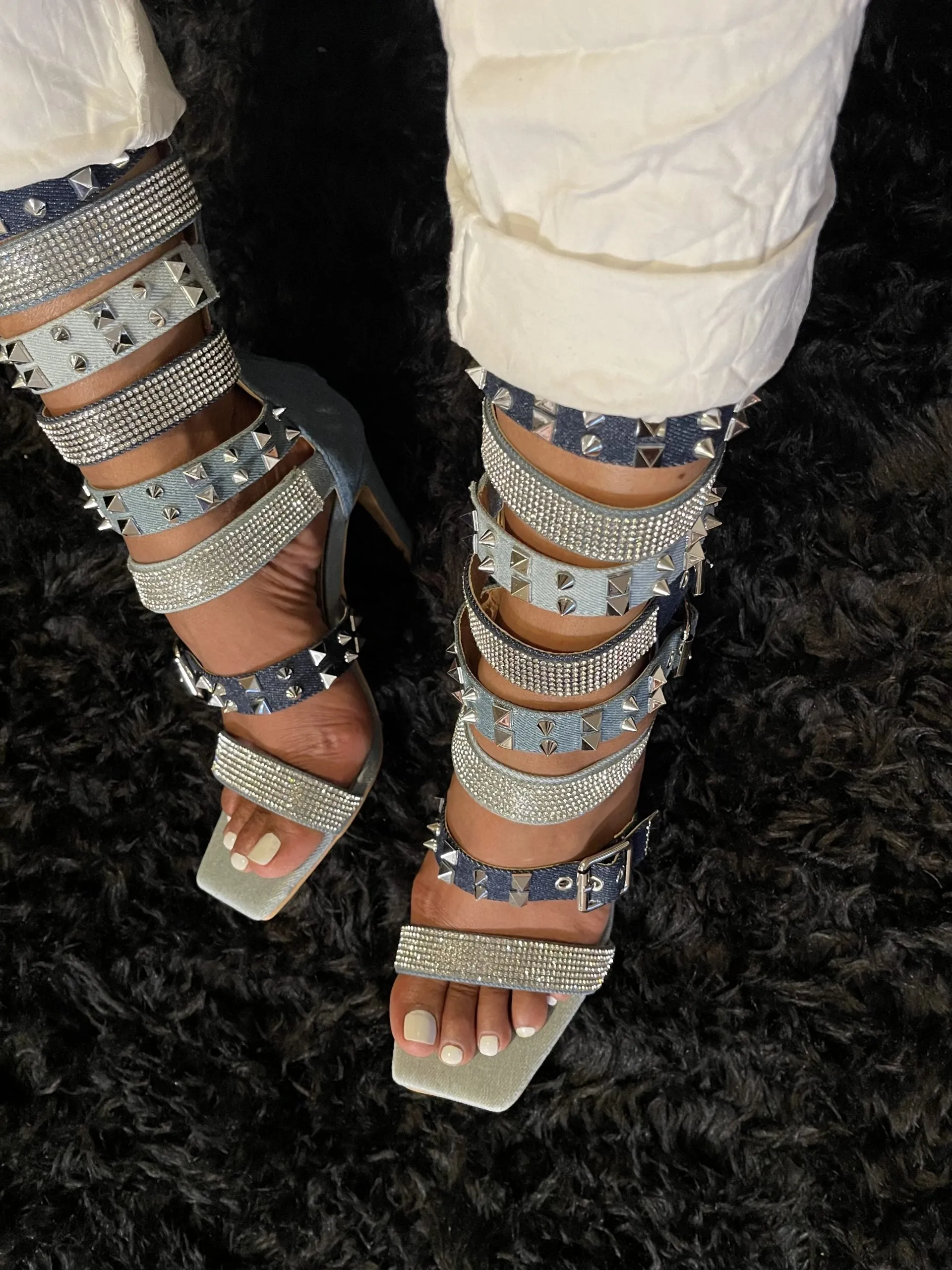 Trace Gladiator Denim Heels