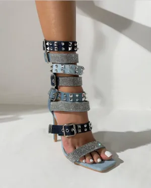 Trace Gladiator Denim Heels