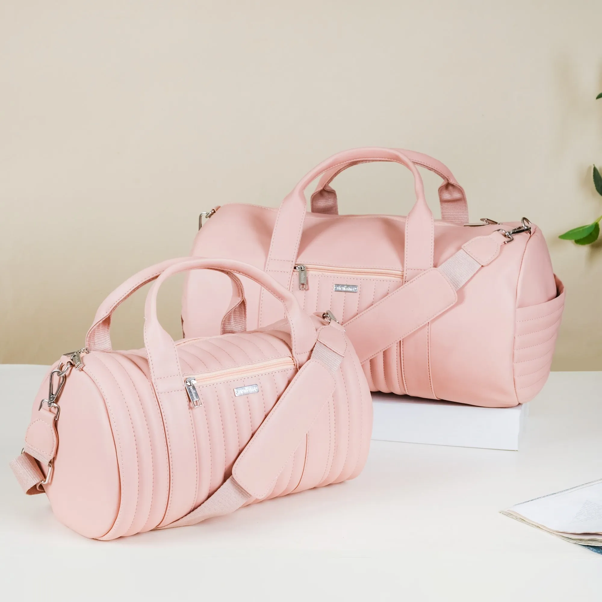 Travel Duffle Bag Pink Set Of 2