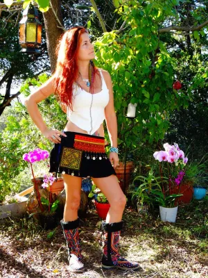 Tribal Hipster Belt/Skirt with Pockets - Atlantis