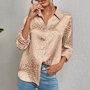 Ubelia Blouse | Long Sleeve Leopard Blouse