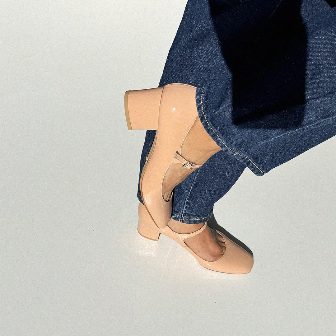 *UK size - 2.5 - NANCY - black patent, 5cm heels