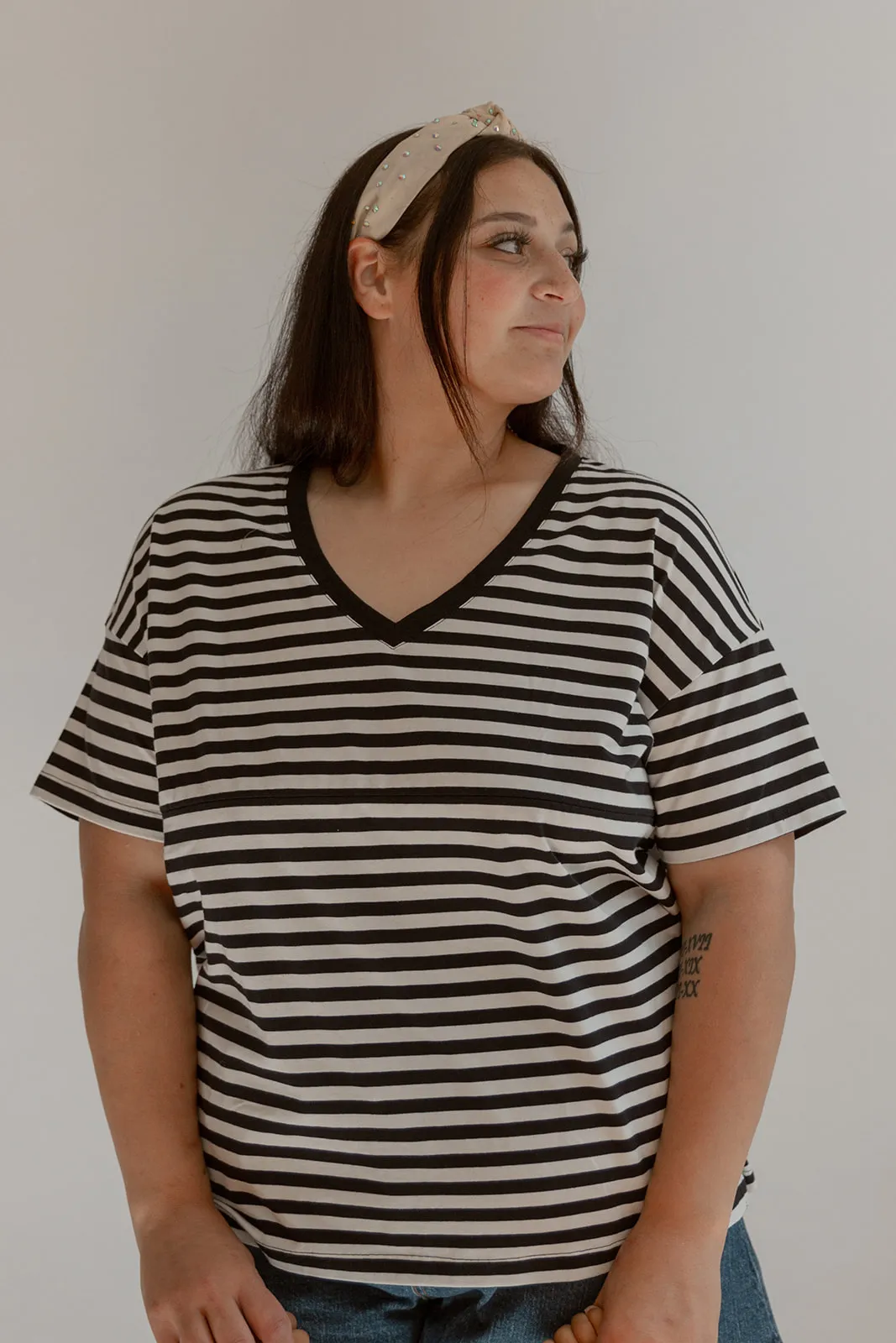 V-Neck Full Zip Breastfeeding Tee