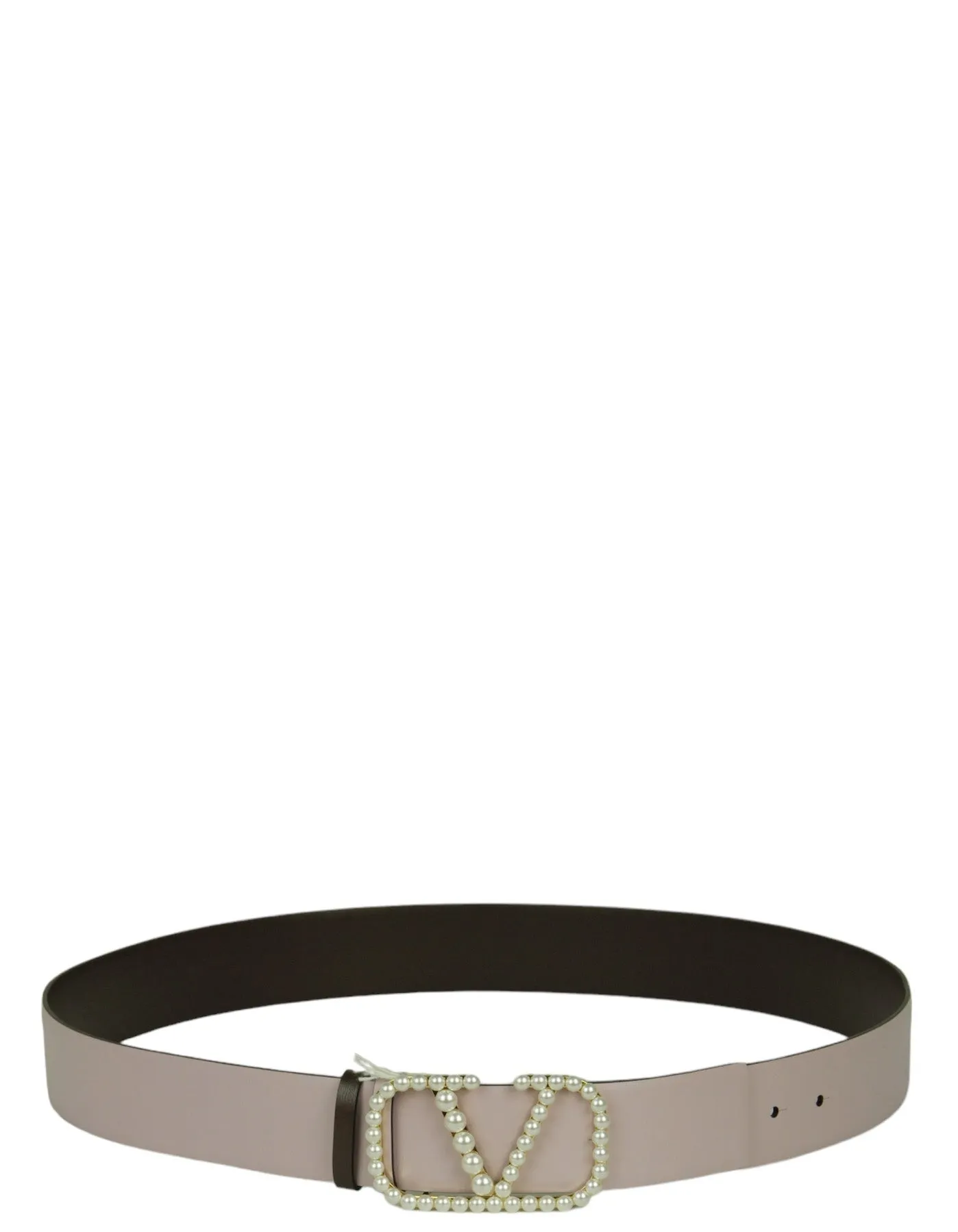 Valentino 40MM Pearl VLogo Signature Reversible Belt sz 100/40"