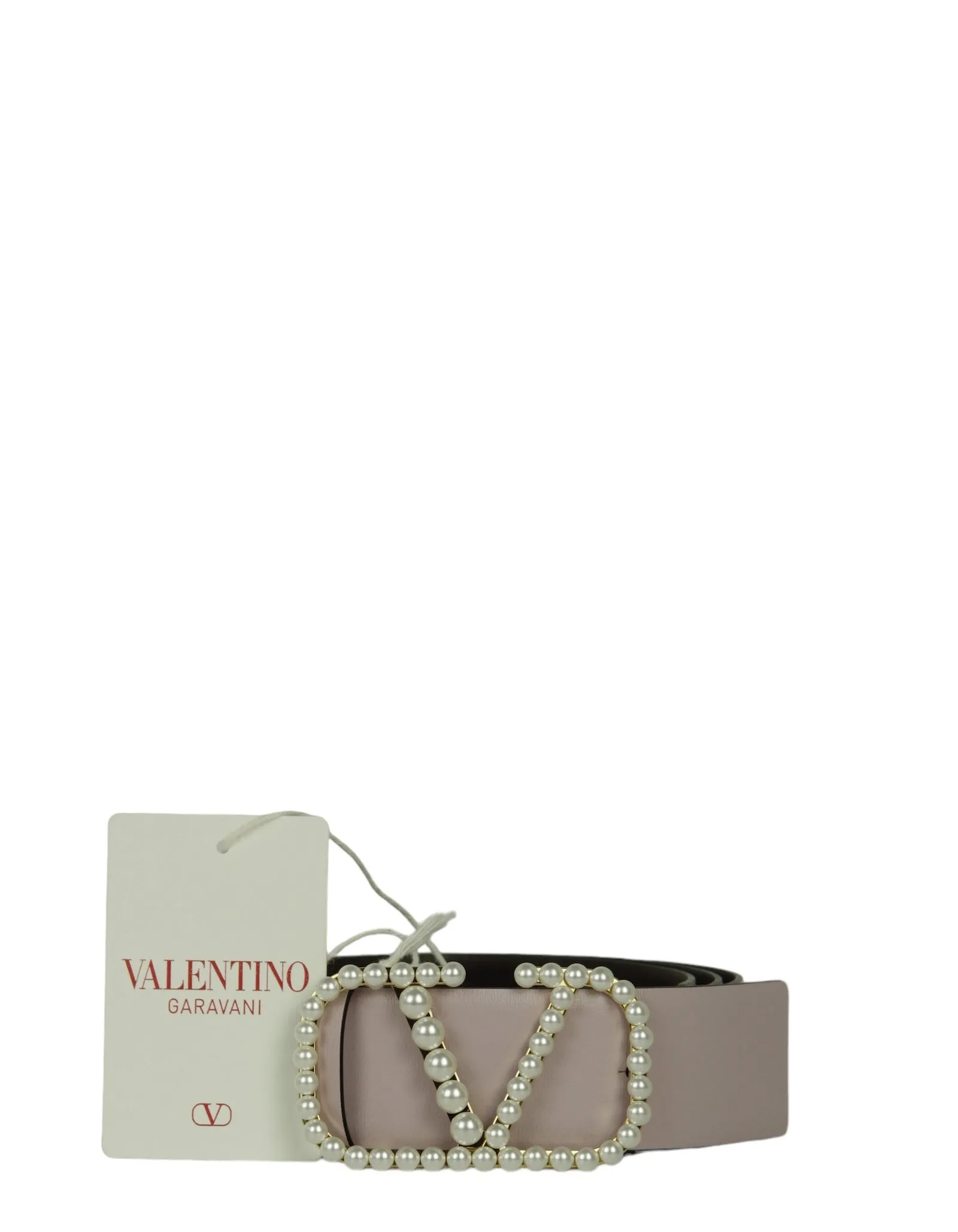 Valentino 40MM Pearl VLogo Signature Reversible Belt sz 100/40"