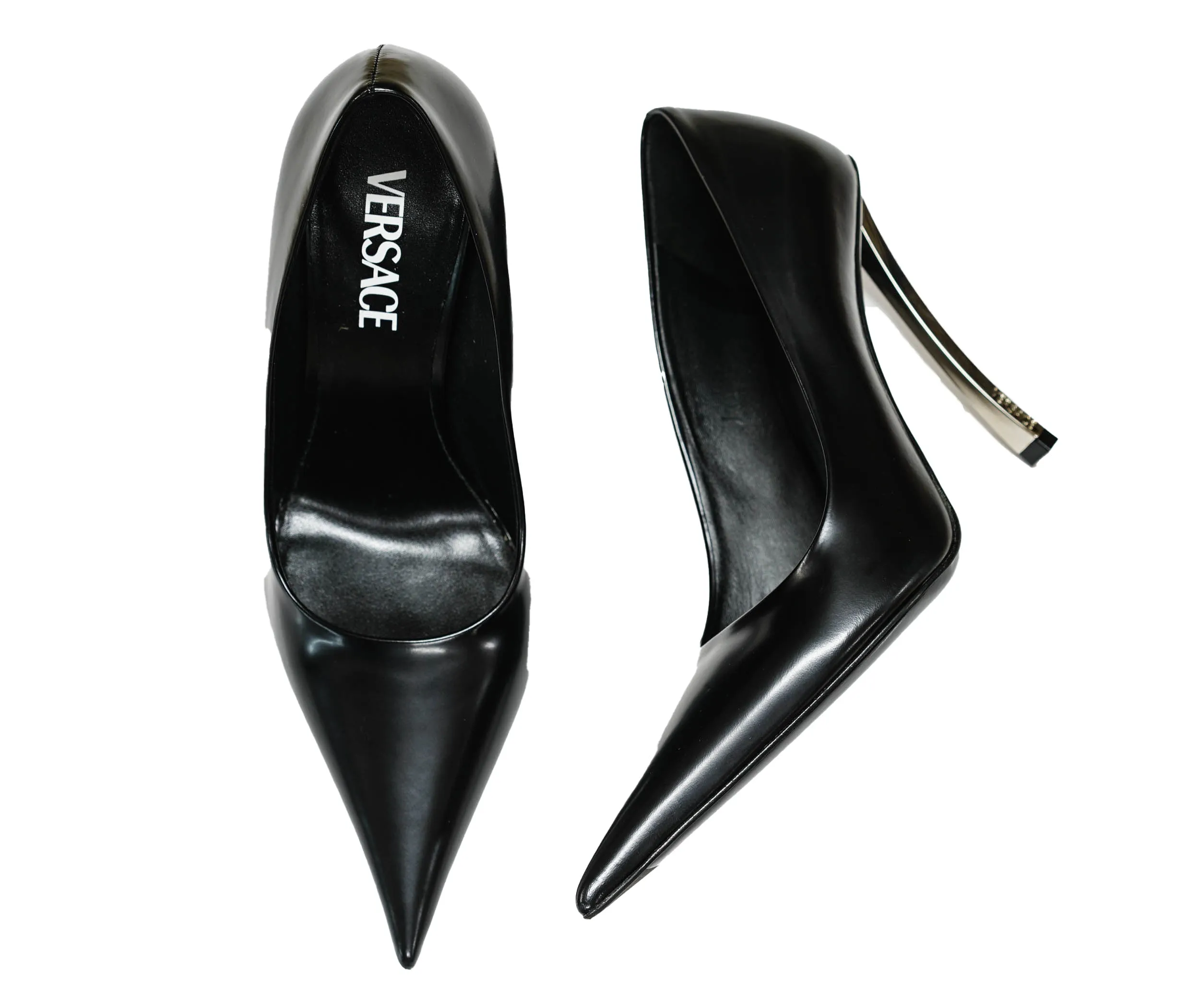 Versace Women's Black Leather Pump 1007138   40%OFF