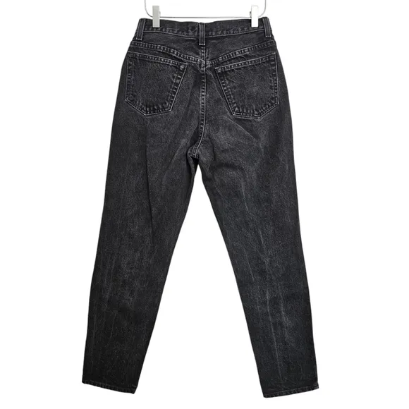 Vintage 27&quot; waist Liz Claiborne tapered leg mom jeans washed black denim