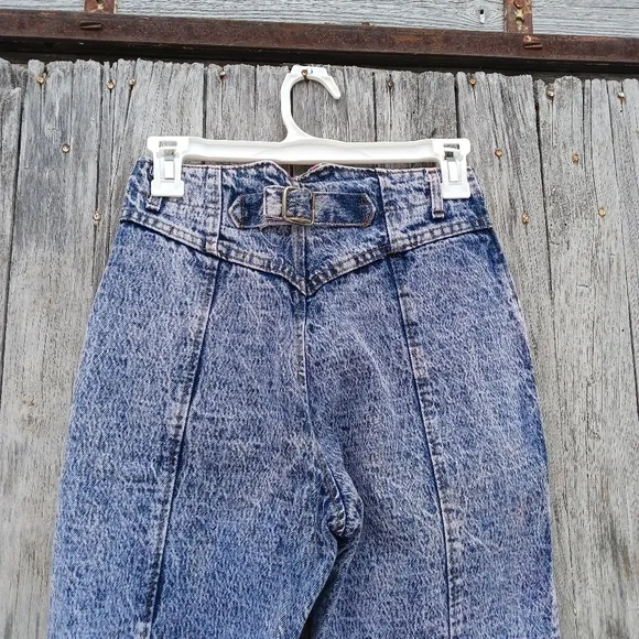 Vintage Lee 90s Stone Wash Jeans Women's Sz 26 High Rise Tapered Leg V Front
