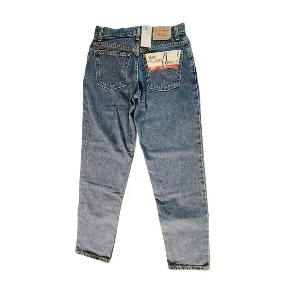 Vintage Levis 550 Relaxed Fit Tapered Leg Med Wash Mom Jeans, Misses 8 Medium