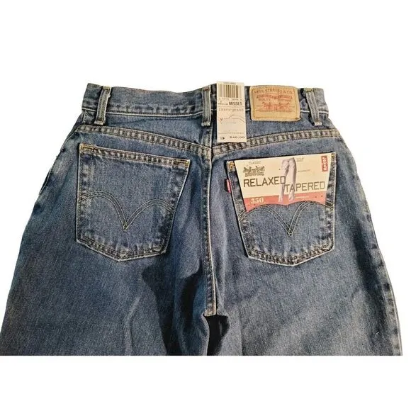 Vintage Levis 550 Relaxed Fit Tapered Leg Med Wash Mom Jeans, Misses 8 Medium