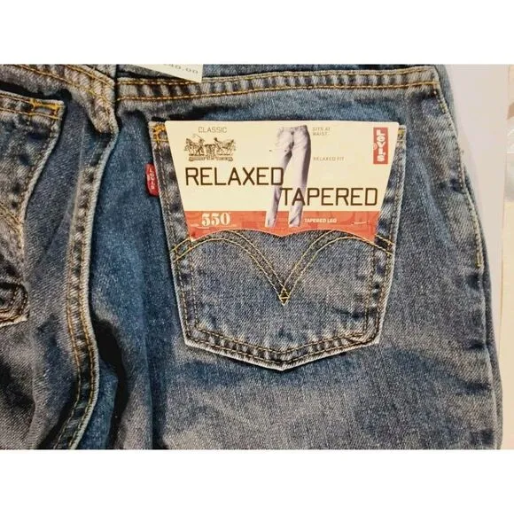 Vintage Levis 550 Relaxed Fit Tapered Leg Med Wash Mom Jeans, Misses 8 Medium