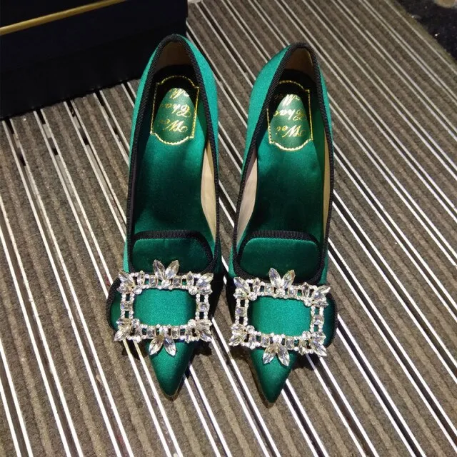 wedding bride shoes woman pointed toe high heels