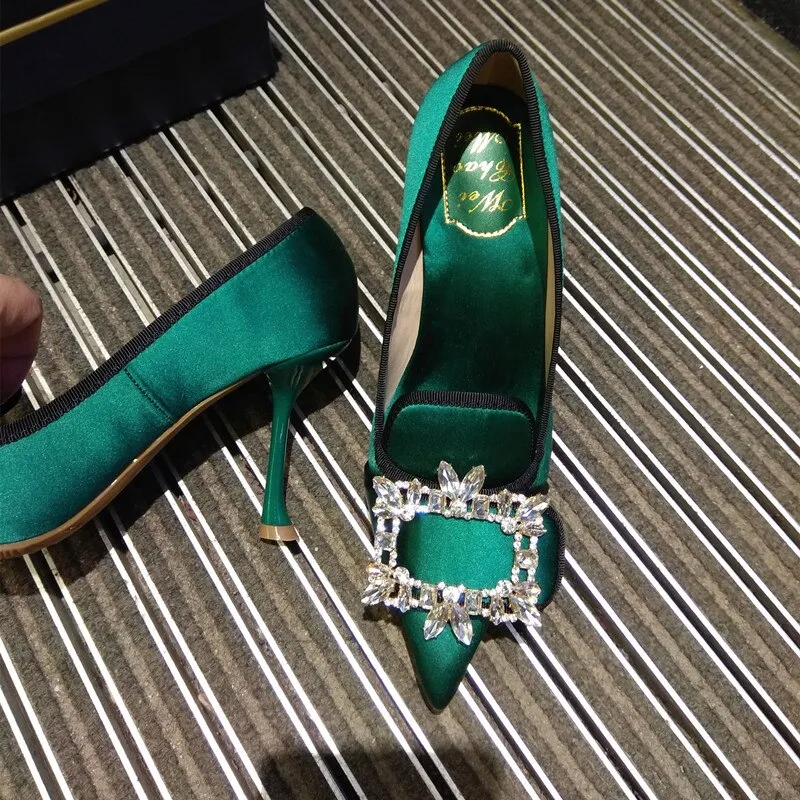 wedding bride shoes woman pointed toe high heels