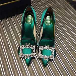 wedding bride shoes woman pointed toe high heels