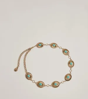 Western Glam Concho Chain Stone Belt