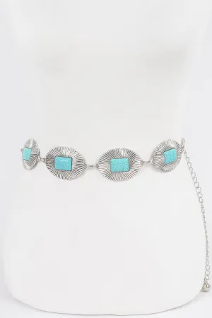 Western Style Metal Chain Belt