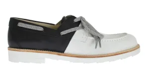White Black Leather Shoes