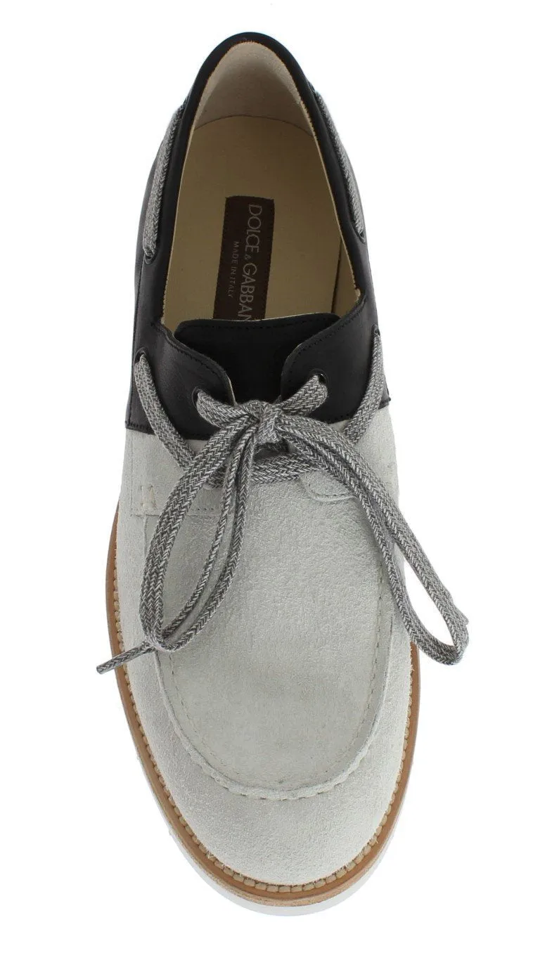 White Black Leather Shoes