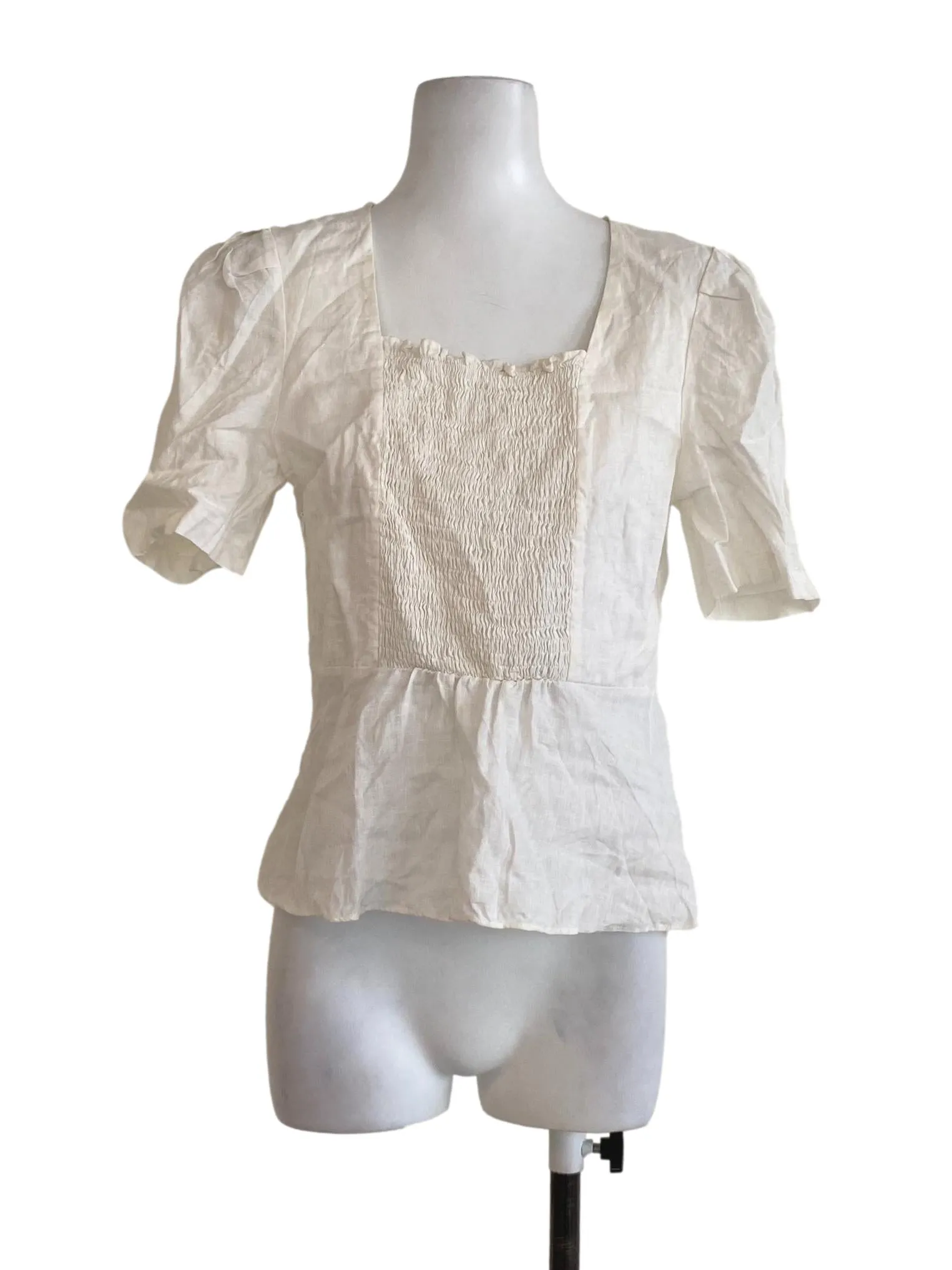 White Plain Peplum Top