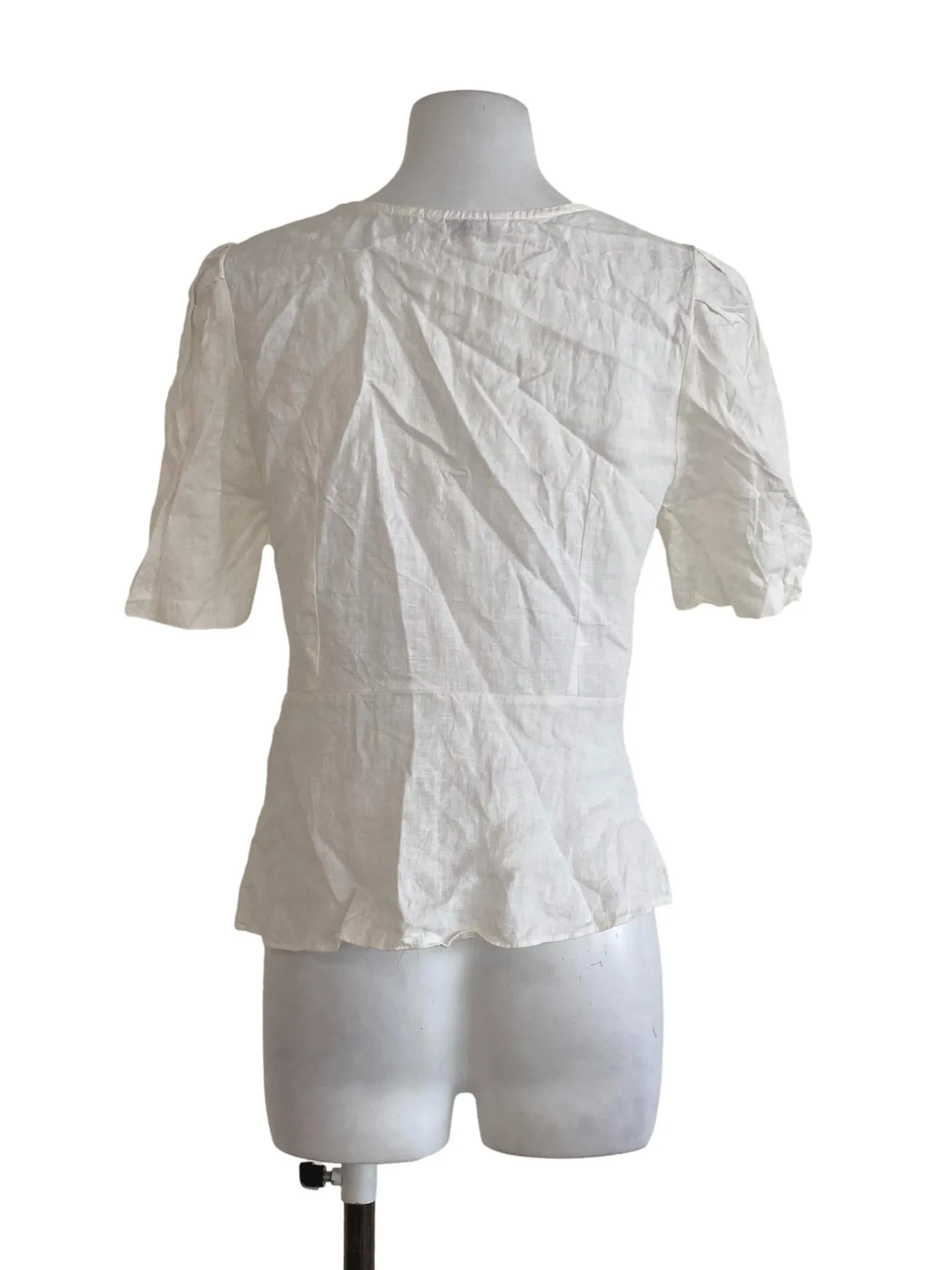 White Plain Peplum Top