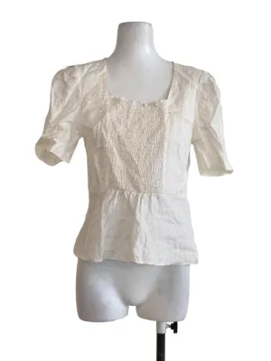 White Plain Peplum Top