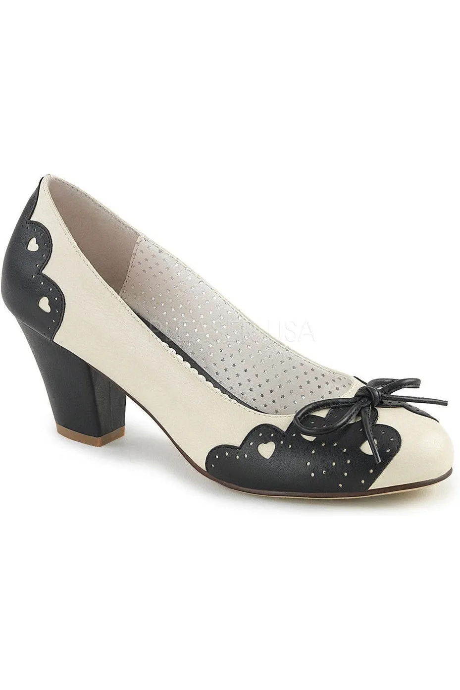 WIGGLE-17 Pump | Black Faux Leather
