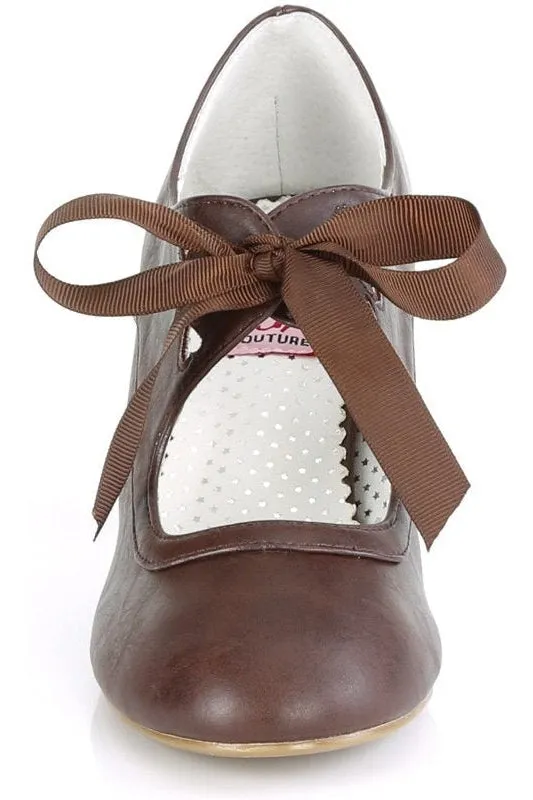 WIGGLE-32 Pump | Brown Faux Leather