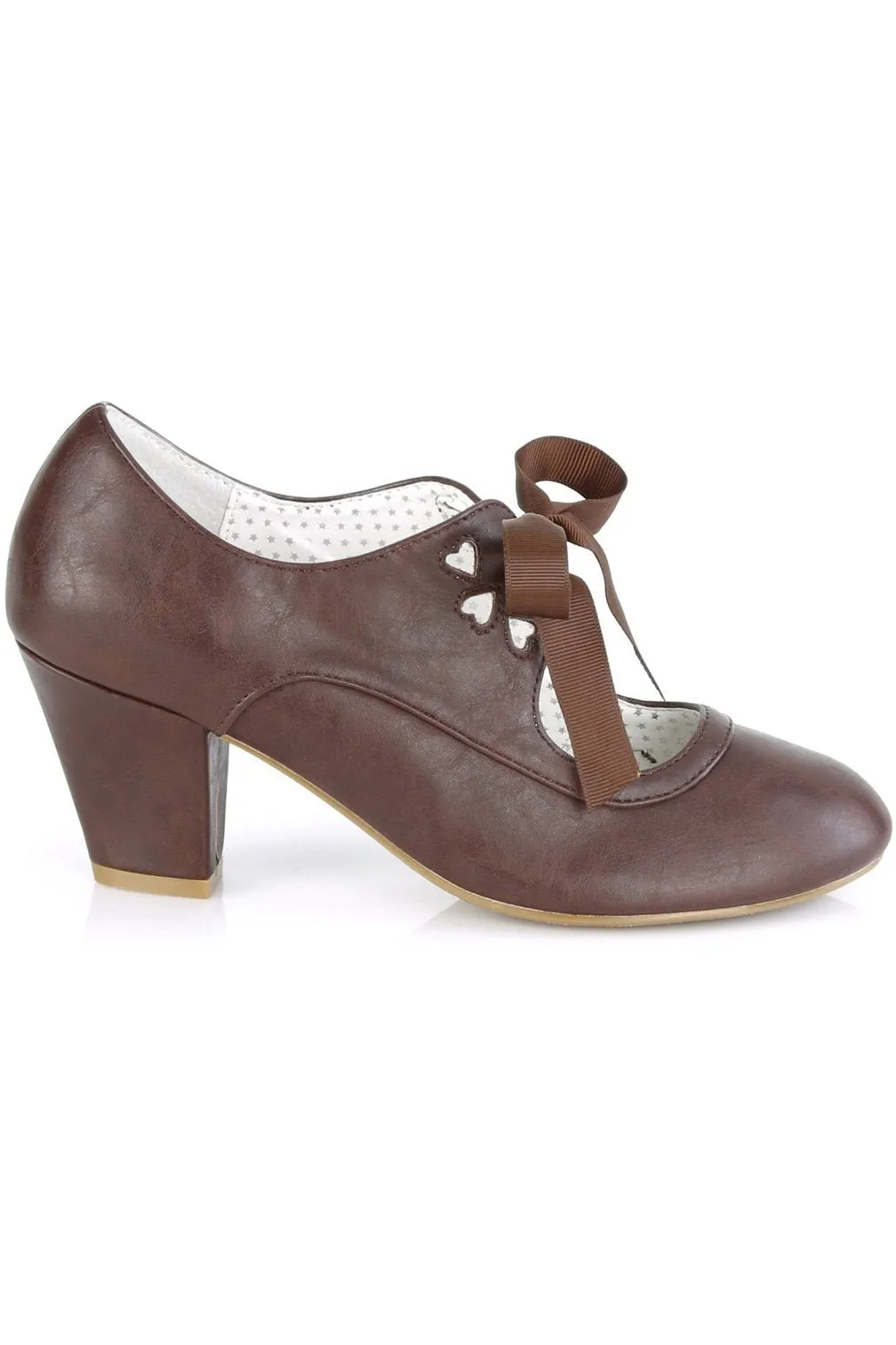 WIGGLE-32 Pump | Brown Faux Leather