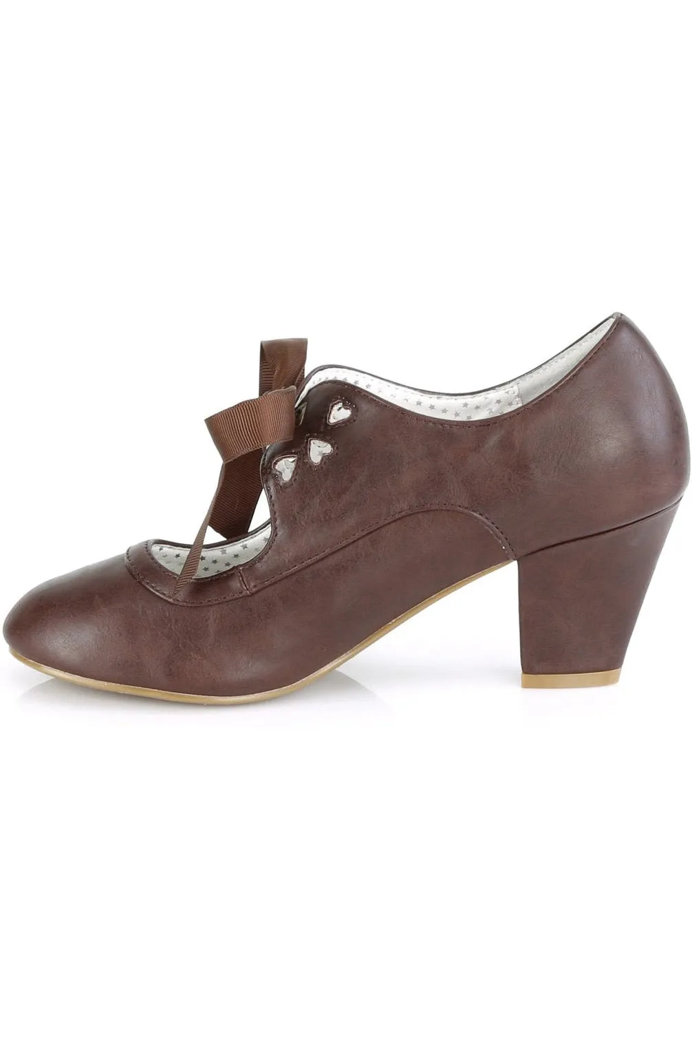 WIGGLE-32 Pump | Brown Faux Leather