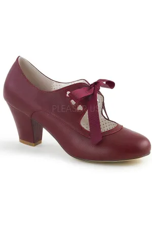 WIGGLE-32 Pump | Burgundy   Faux Leather